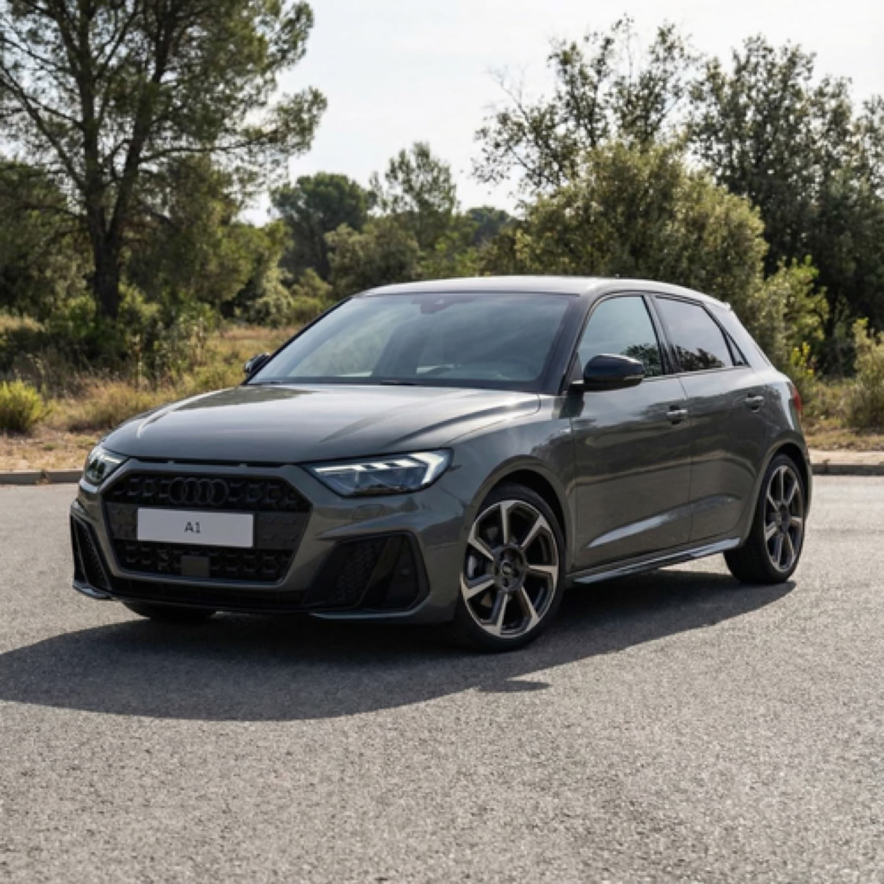 Audi A1 grigia parcheggiata all'aperto